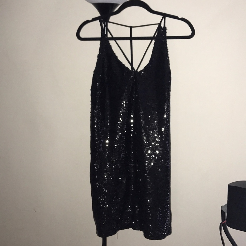 Used sequins  cocktail black dress!